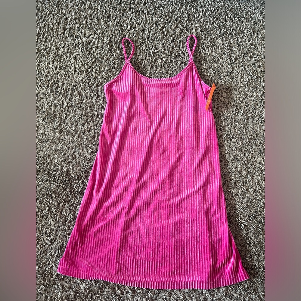 Women's Velvet Slip Dress - Colsie Pink Small